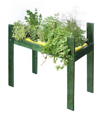 patio planter raised in green